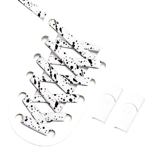 MAQDDO 4 Paar Schnürsenkel mit Magnetschnalle ohne Bänder, flache elastische Schnürsenkel mit Spritztintendruck for Turnschuhe, Kinder und Erwachsene FüR Erwachsene(Color 3) von MAQDDO