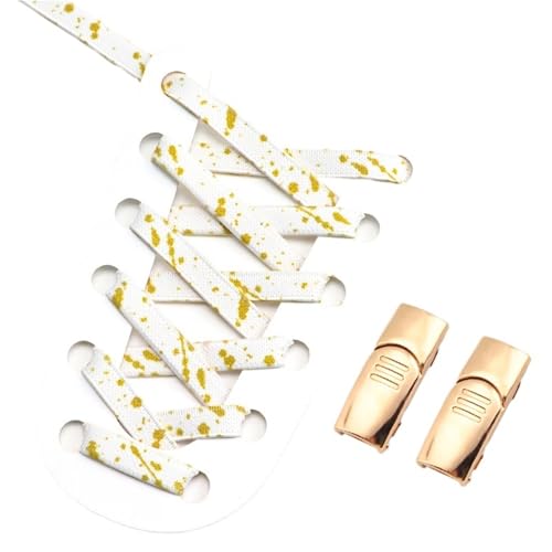 MAQDDO 4 Paar Schnürsenkel mit Magnetschnalle ohne Bänder, flache elastische Schnürsenkel mit Spritztintendruck for Turnschuhe, Kinder und Erwachsene FüR Erwachsene(Color 5) von MAQDDO