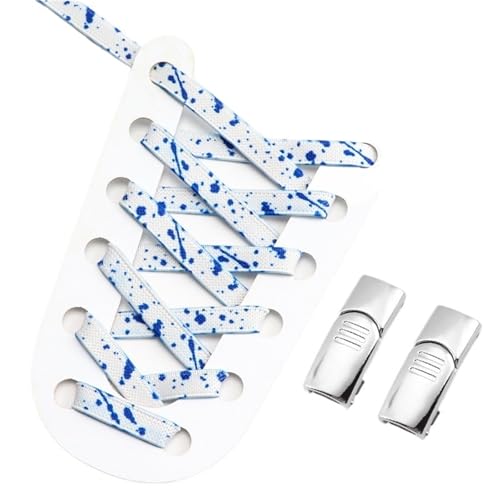 MAQDDO 4 Paar Schnürsenkel mit Magnetschnalle ohne Bänder, flache elastische Schnürsenkel mit Spritztintendruck for Turnschuhe, Kinder und Erwachsene FüR Erwachsene(Color 6) von MAQDDO