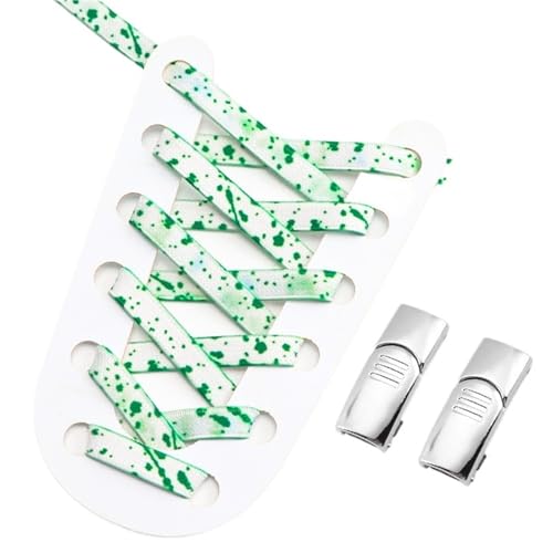 MAQDDO 4 Paar Schnürsenkel mit Magnetschnalle ohne Bänder, flache elastische Schnürsenkel mit Spritztintendruck for Turnschuhe, Kinder und Erwachsene FüR Erwachsene(Color 7) von MAQDDO