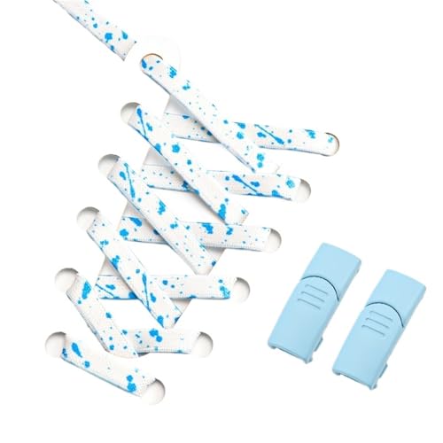 MAQDDO 4 Paar Schnürsenkel mit Magnetschnalle ohne Bänder, flache elastische Schnürsenkel mit Spritztintendruck for Turnschuhe, Kinder und Erwachsene FüR Erwachsene(Color 8) von MAQDDO