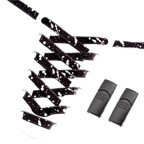 MAQDDO 4 Paar Schnürsenkel mit Magnetschnalle ohne Bänder, flache elastische Schnürsenkel mit Spritztintendruck for Turnschuhe, Kinder und Erwachsene FüR Erwachsene(Color 9) von MAQDDO