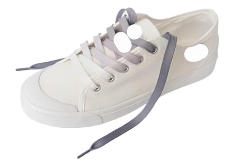 MAQDDO 5 Paar flache Schnürsenkel Regenbogen-Schnürsenkel for Herren und Damen, universelle Freizeit-Segeltuchschuhe, bunte Schnürsenkel FüR Erwachsene(Gray,120cm) von MAQDDO