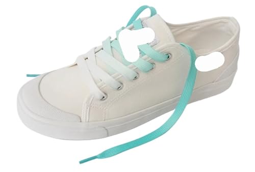 MAQDDO 5 Paar flache Schnürsenkel Regenbogen-Schnürsenkel for Herren und Damen, universelle Freizeit-Segeltuchschuhe, bunte Schnürsenkel FüR Erwachsene(Mint Green,90cm) von MAQDDO
