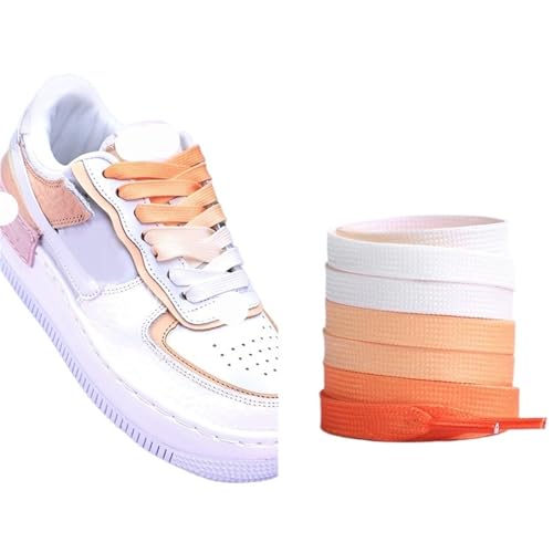 MAQDDO 5 Paar flache Schnürsenkel Regenbogen-Schnürsenkel for Herren und Damen, universelle Freizeit-Segeltuchschuhe, bunte Schnürsenkel FüR Erwachsene(Orange,90cm) von MAQDDO