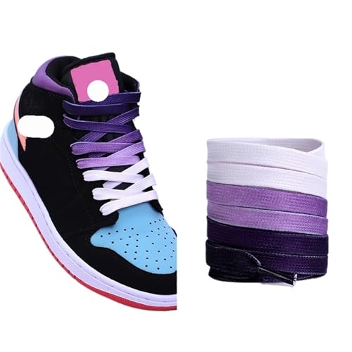MAQDDO 5 Paar flache Schnürsenkel Regenbogen-Schnürsenkel for Herren und Damen, universelle Freizeit-Segeltuchschuhe, bunte Schnürsenkel FüR Erwachsene(PURPLE,120cm) von MAQDDO