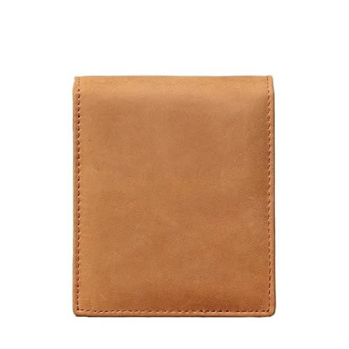 MAQDDO Herren-Geldbörsen, Kurze Herren-Geldbörse aus echtem Leder mit Mehreren Kartenfächern, Geldklammer-Geldbörse FüR Herren(Brown) von MAQDDO