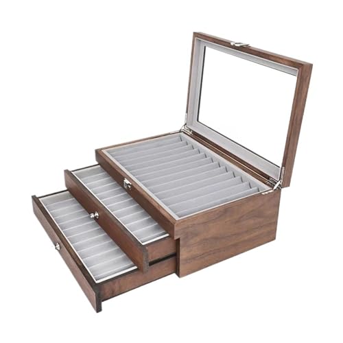 MAQDDO Holz Display Fall Halter Lagerung Collector Organizer Box 12/23/34 Brunnen Stift FüR GeschäFte(Color 01-34 pens) von MAQDDO