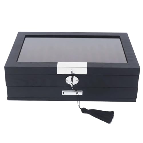 MAQDDO Holzstift-Displaybox Füllfederhalteretui 12 Steckplätze Stiftaufbewahrungs-Organizer-Etui mit Schlüssel FüR GeschäFte MAQDDO Holzstift-Displaybox Füllfederhalteretui 12 Steckplätze Stiftaufbewahrungs-Organizer-Etui mit Schlüssel FüR GeschäFte von MAQDDO