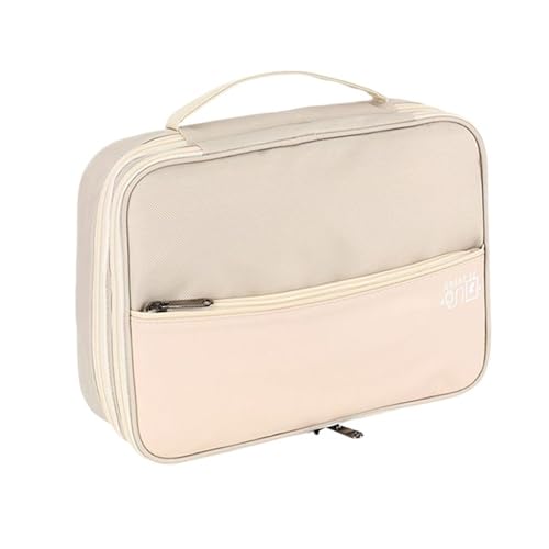 MAQDDO Kabelaufbewahrungstasche, Wasserdicht, Organizer for Digitales Elektronisches Zubehör, Tragbare Reise-KabelOrganizerHülle FüR Reise(L Beige) von MAQDDO