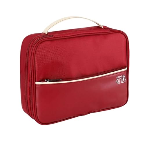 MAQDDO Kabelaufbewahrungstasche, Wasserdicht, Organizer for Digitales Elektronisches Zubehör, Tragbare Reise-KabelOrganizerHülle FüR Reise(L Wine red) von MAQDDO