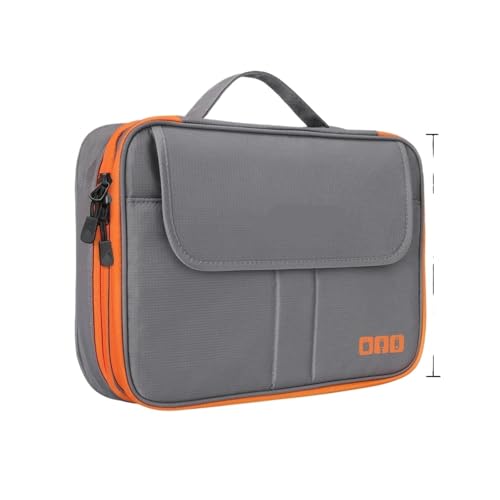 MAQDDO Reise-Elektronik-Zubehör-Organizer, Aufbewahrungshandtasche, KabelOrganizer-Tasche, wasserdichte Tragetasche for 11,6 Laptop, Tablet, Power FüR Reise(Grey) von MAQDDO