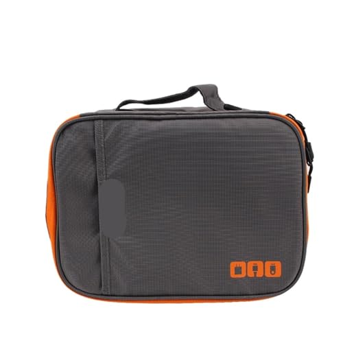 MAQDDO Reisekabeltasche, Reisekabelaufbewahrung, Doppellagige Make-up-Tasche, Aufbewahrungstasche for Digitale Ladegeräte, Kabel, Gadget-Organizer FüR Reise(L Gray) von MAQDDO