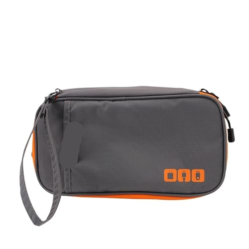 MAQDDO Reisekabeltasche, Reisekabelaufbewahrung, Doppellagige Make-up-Tasche, Aufbewahrungstasche for Digitale Ladegeräte, Kabel, Gadget-Organizer FüR Reise(S Gray) von MAQDDO