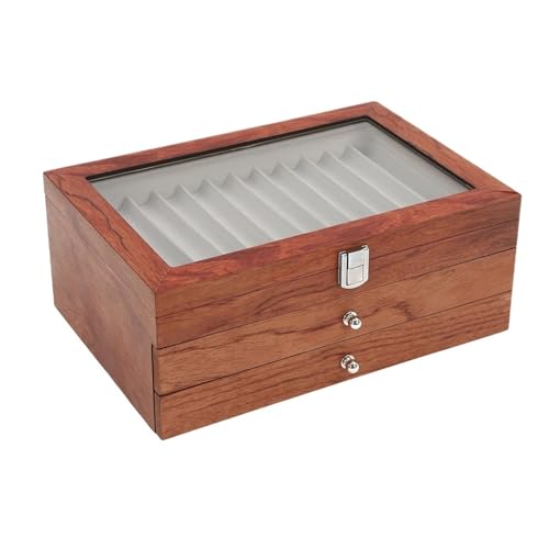 MAQDDO Stiftebox mit 3-stufigem Design, 34 separaten Fächern, Palisander- und MDF-Konstruktion, Samt ausgekleidet FüR GeschäFte MAQDDO Stiftebox mit 3-stufigem Design, 34 separaten Fächern, Palisander- und MDF-Konstruktion, Samt ausgekleidet FüR GeschäFte von MAQDDO