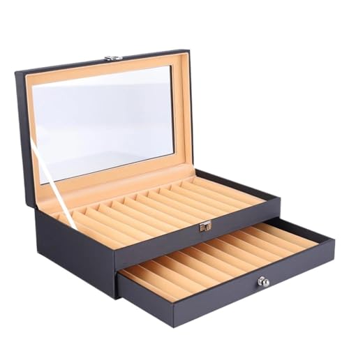 MAQDDO Stiftebox mit großem Fassungsvermögen, for 24 Stifte, PU-Leder, Flanellfutter, 2-lagiges Design FüR GeschäFte MAQDDO Stiftebox mit großem Fassungsvermögen, for 24 Stifte, PU-Leder, Flanellfutter, 2-lagiges Design FüR GeschäFte von MAQDDO