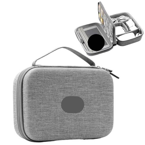 MAQDDO Wasserdichter Hartschalen-Organizer for elektronisches Zubehör, große Kapazität, Powerbank, Digitale Aufbewahrungstasche, Reisepass-Tasche FüR Reise(Double Layer-Gray-A) von MAQDDO