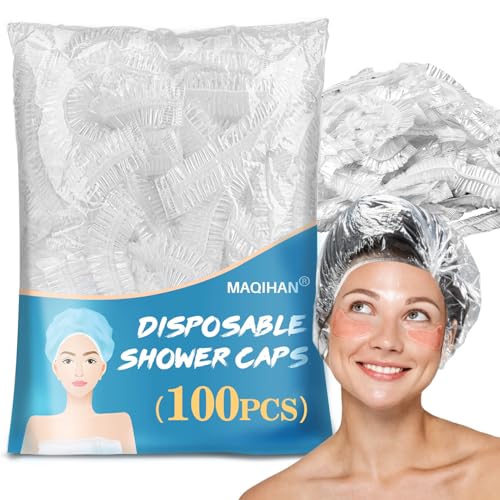 MAQIHAN 100 Einweg Duschhauben Unisex – Große Kunststoff Haarkappen für tiefe Konditionierung, Duschhaube, wiederverwendbar, wasserdicht, für Damen und Herren, Haarbehandlung, Badekappe für langes MAQIHAN 100 Einweg Duschhauben Unisex – Große Kunststoff Haarkappen für tiefe Konditionierung, Duschhaube, wiederverwendbar, wasserdicht, für Damen und Herren, Haarbehandlung, Badekappe für langes von MAQIHAN