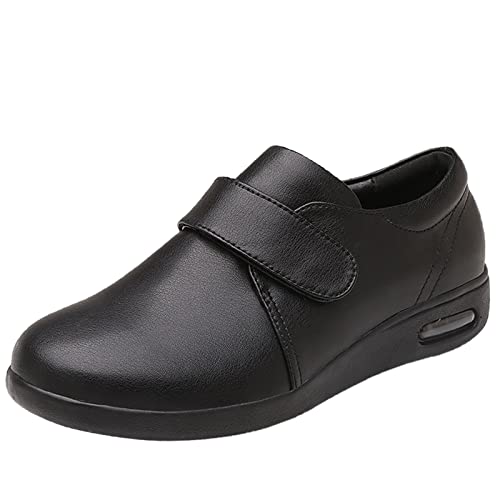 MAQUEL Damen Diabetes Schuhe Air Cushion,Mit Breiter Breite Verbandsschuhe Damen Diabetiker Schuhe Herren Extra Weit mit Klettverschluss,Black▁51 von MAQUEL