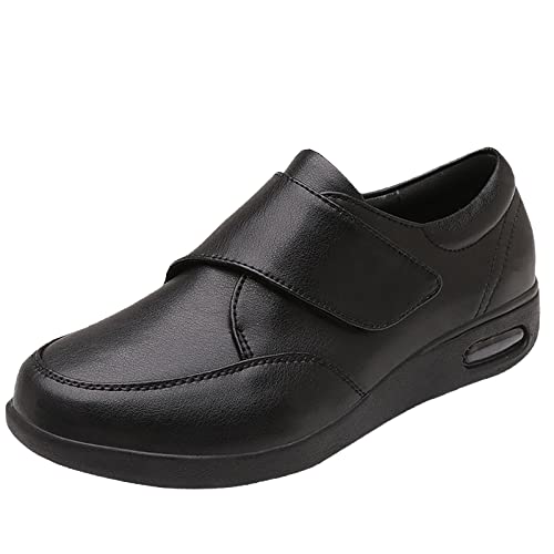 Therapeutischer Diabetiker-Schuh für Herren,Verstellbare chirurgische ，Schuh-Anti-Rutsch-Sandalen mit offenen Zehen Älterer geschwollener Fußdiabetes,Black A▁41 von MAQUEL