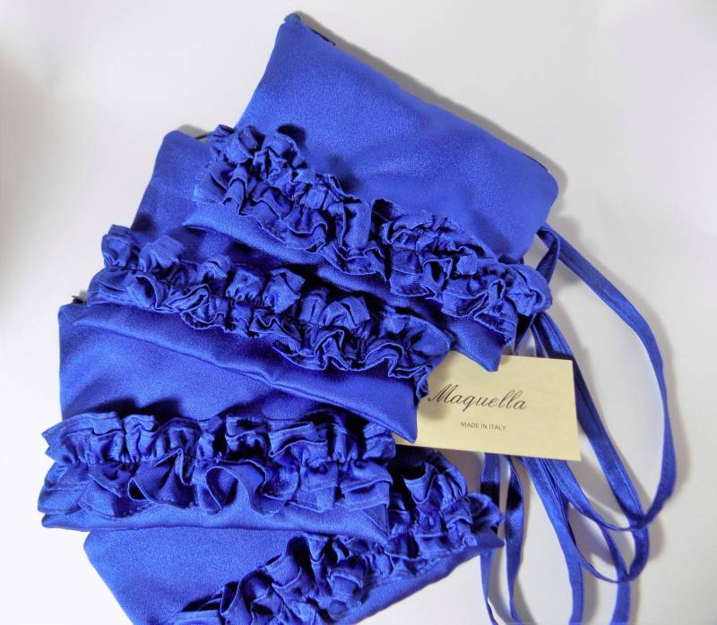 Hochzeit, Brautjungfer, Kupplung Set 4 Stück Kupplung, Abend Handtasche Clutch-Tasche, Schwarz, Blau Wort von MAQUELLA