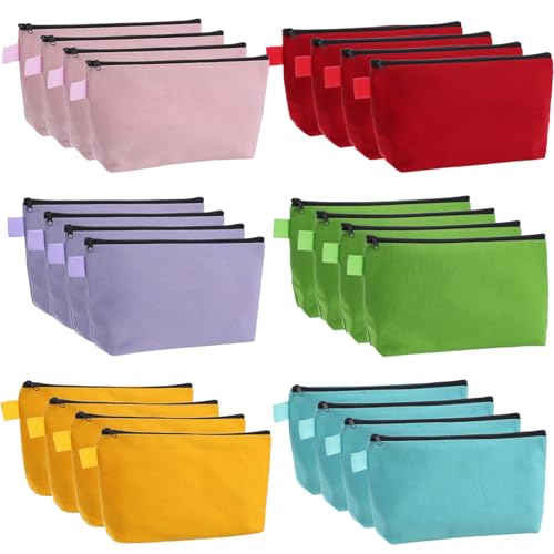 MAQUITA Make-up-Tasche, Reise-Kosmetiktasche, Mehrzweck, kleine Make-up-Tasche für Geldbörse, tragbar, blanko, Reißverschluss, Kulturbeutel, Organizer, DIY, für Damen, 24 Stück von MAQUITA