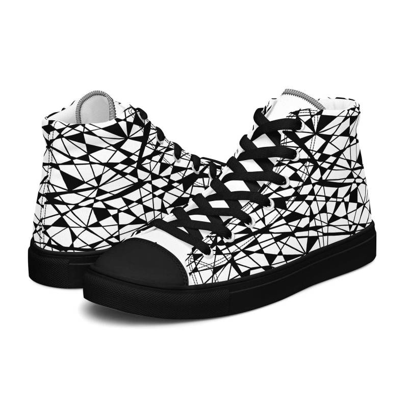 High-Top-Canvas-Schuhe Schwarz-Weiß Spinnennetz | Herren von MARACHOWSKAART