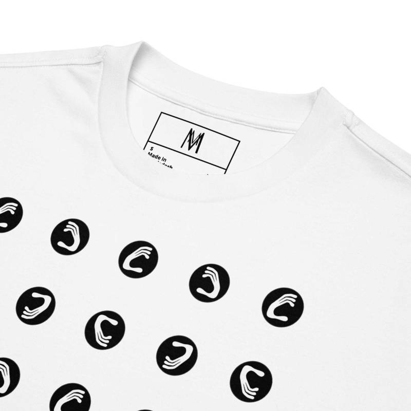 Schweres Oversized T-Shirt Hand Logo Schwarz Weiß Vektor Grafik Design Designed Fashion Mode Geschenk Trend von MARACHOWSKAART