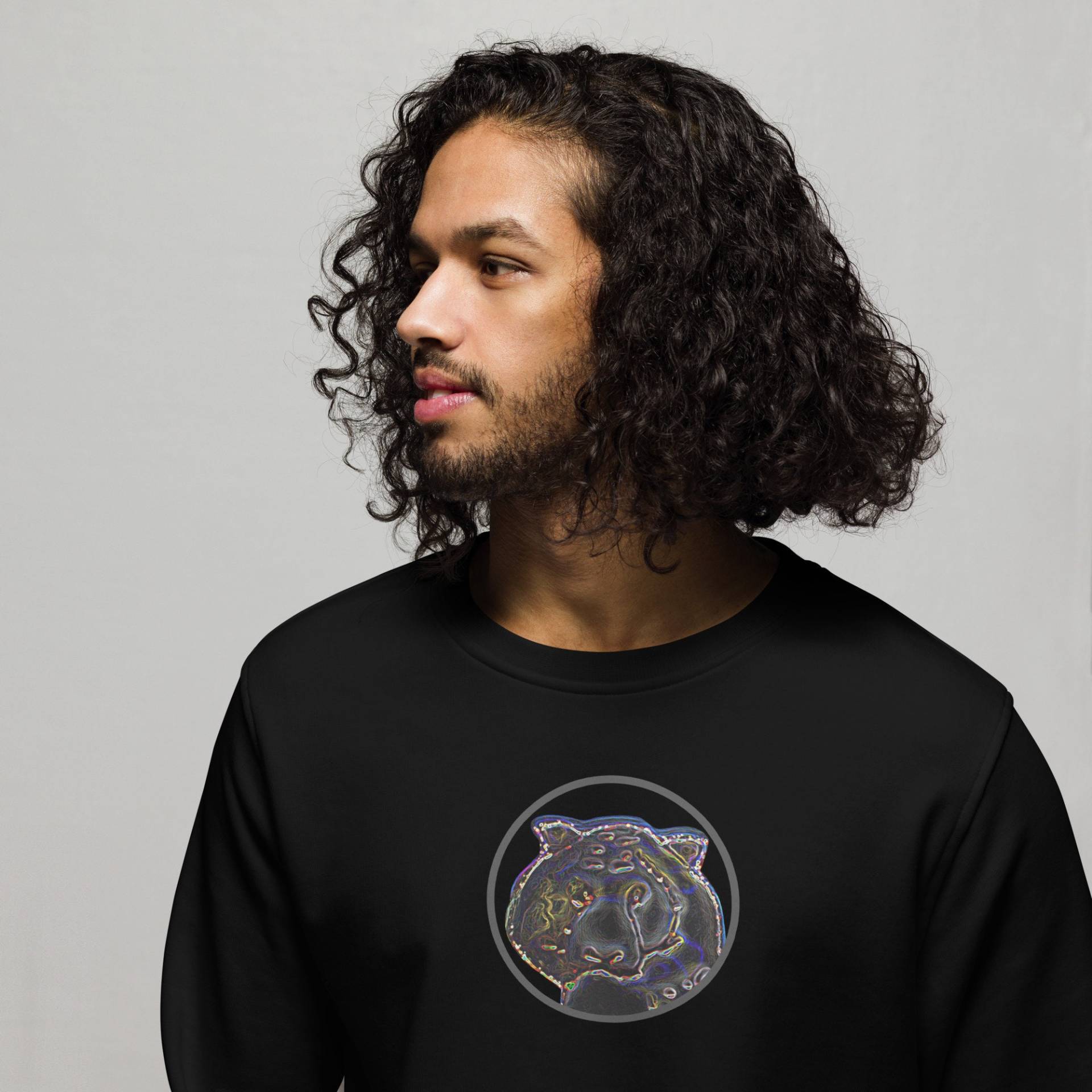 Unisex Bio-Pullover Tiger - Gemälde Pullover Tier Kunst Print Design von MARACHOWSKAART