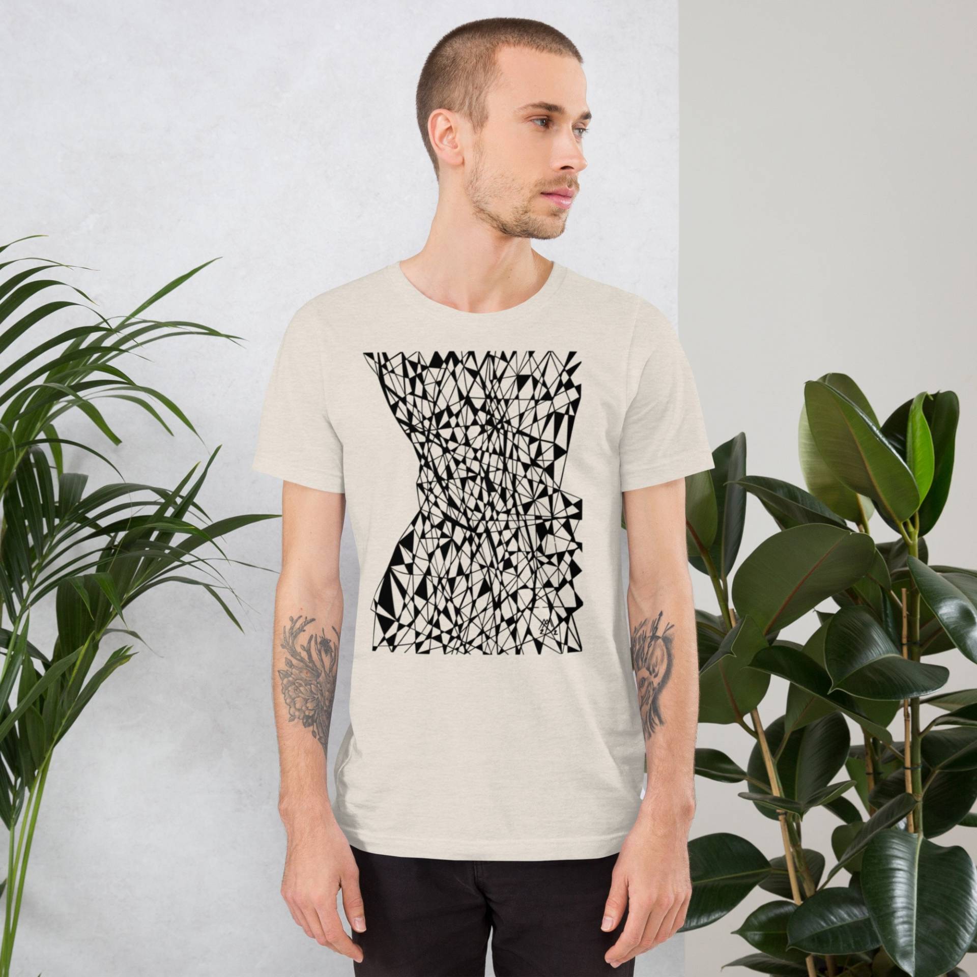 Unisex-T-Shirt Originalzeichnung Porträt - Kunst T-Shirt Linien Muster T-Shirt Grafik T-Shirts Print T-Shirts Unisex-T-Shirt Originalzeichnung Porträt - Kunst T-Shirt Linien Muster T-Shirt Grafik T-Shirts Print T-Shirts von MARACHOWSKAART