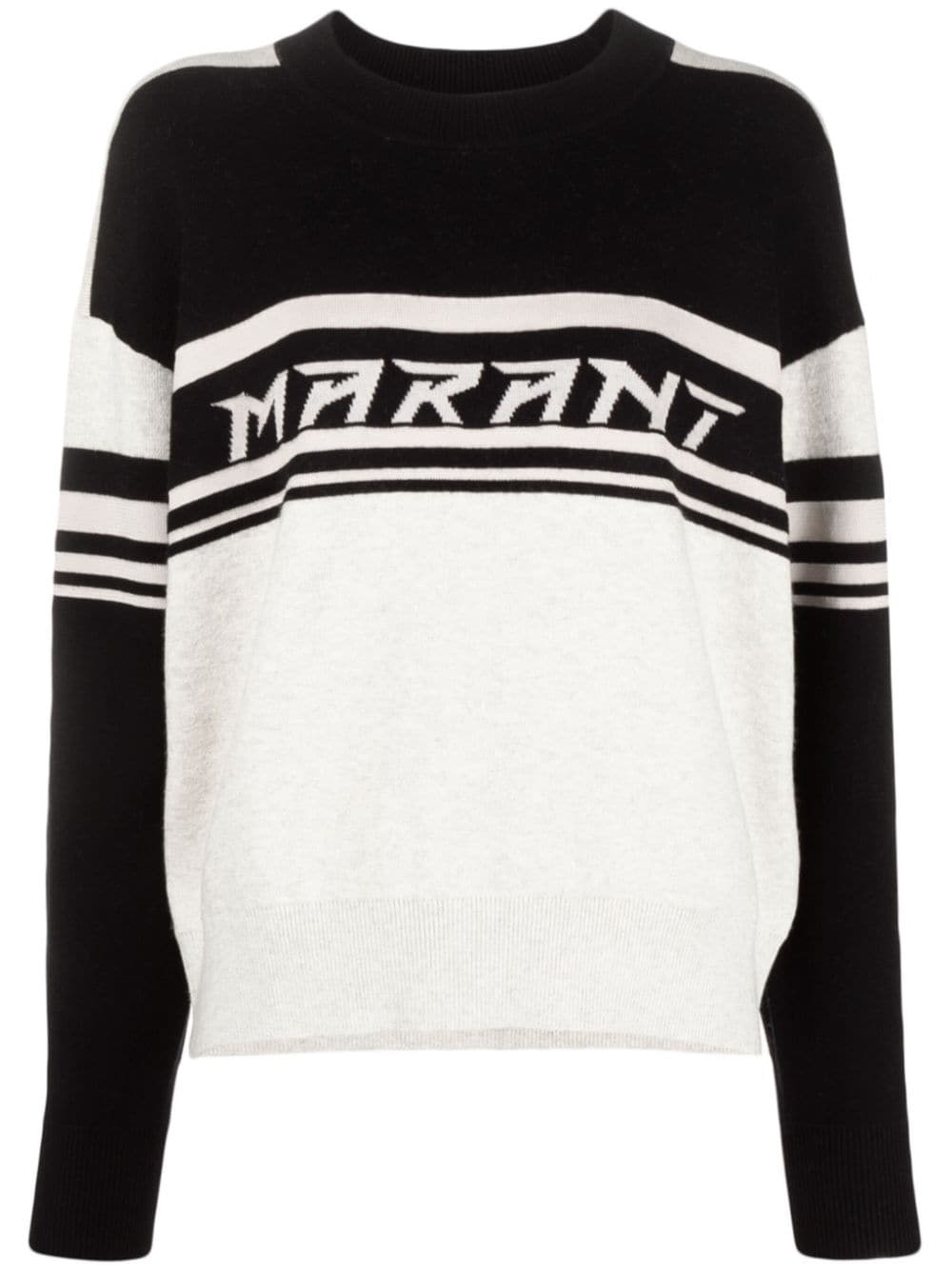 MARANT ÉTOILE Callie Pullover mit Intarsien-Logo - Schwarz von MARANT ÉTOILE