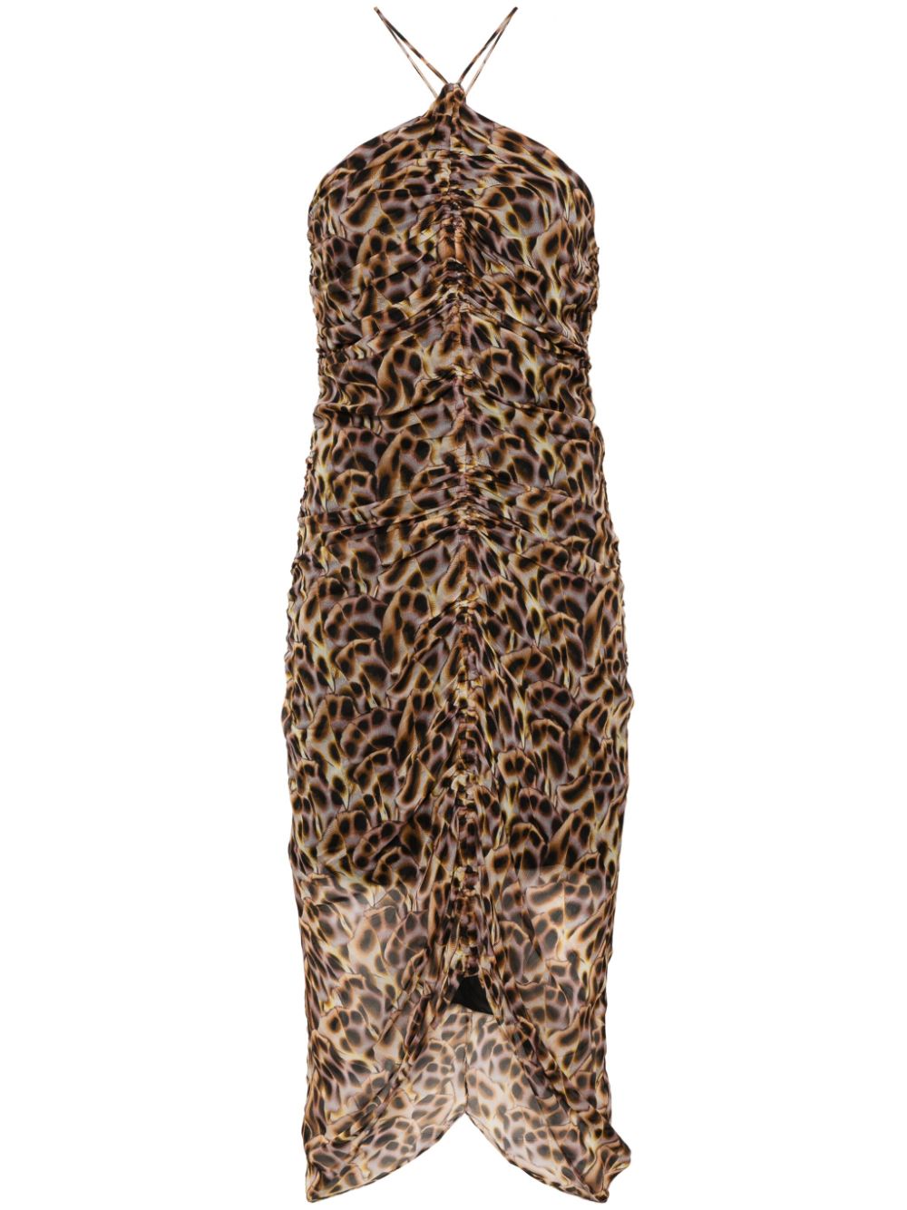 MARANT ÉTOILE Krepp-Midikleid mit Leoparden-Print - Braun von MARANT ÉTOILE