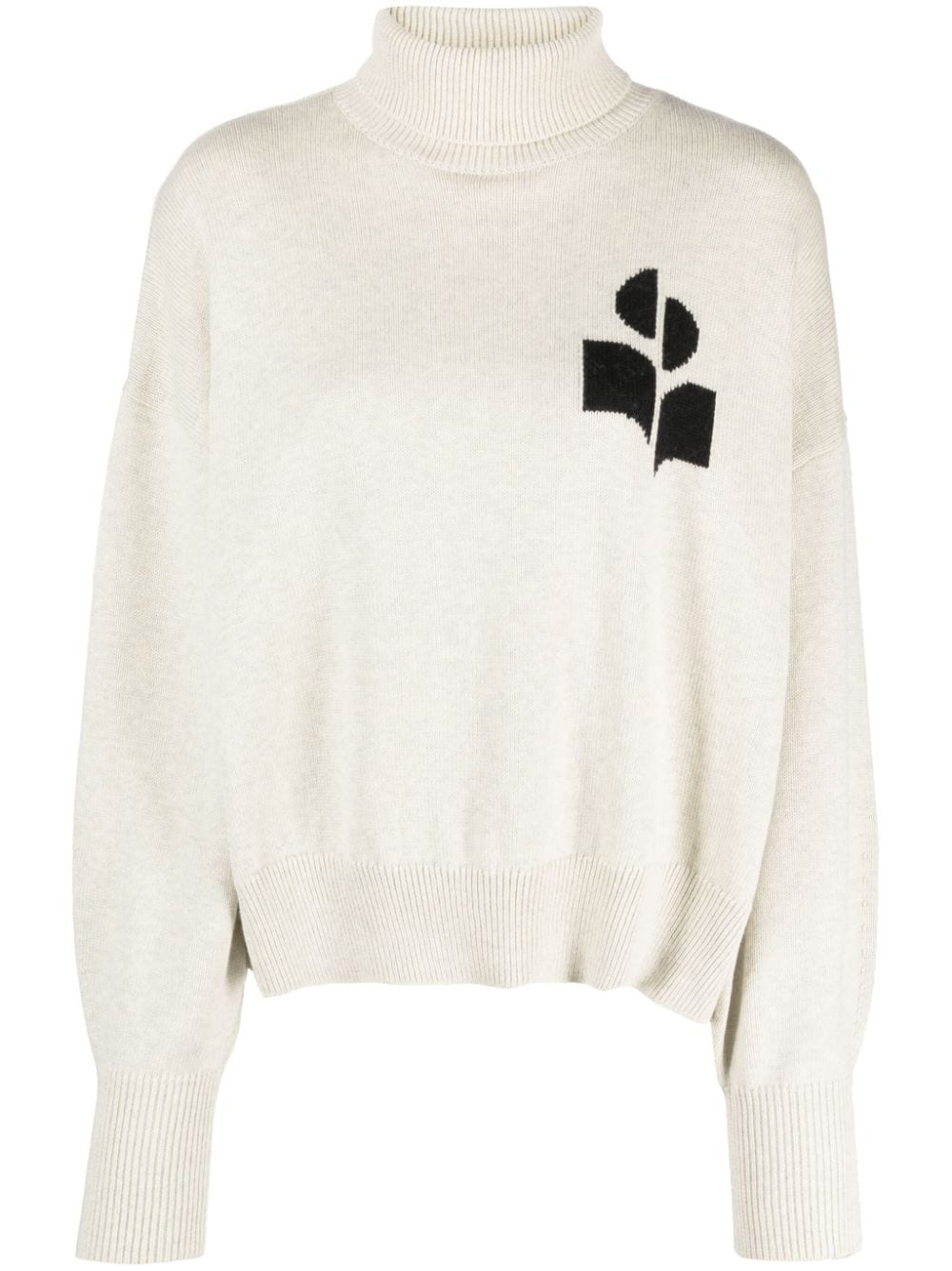 MARANT ÉTOILE Rollkragenpullover mit Intarsien-Logo - Grau von MARANT ÉTOILE