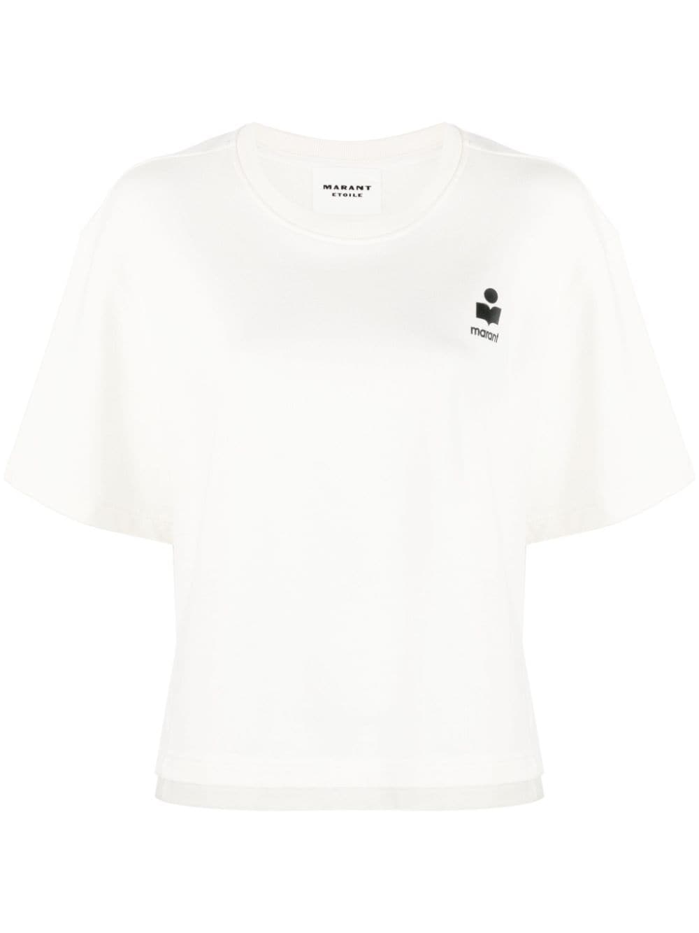 MARANT ÉTOILE T-Shirt mit geflocktem Logo - Weiß von MARANT ÉTOILE