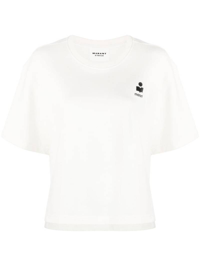 MARANT ÉTOILE T-Shirt mit geflocktem Logo - Weiß von MARANT ÉTOILE