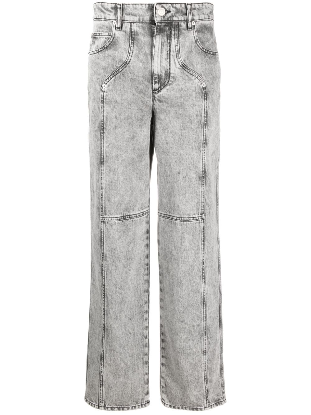 MARANT ÉTOILE Halbhohe Straight-Leg-Jeans - Grau von MARANT ÉTOILE