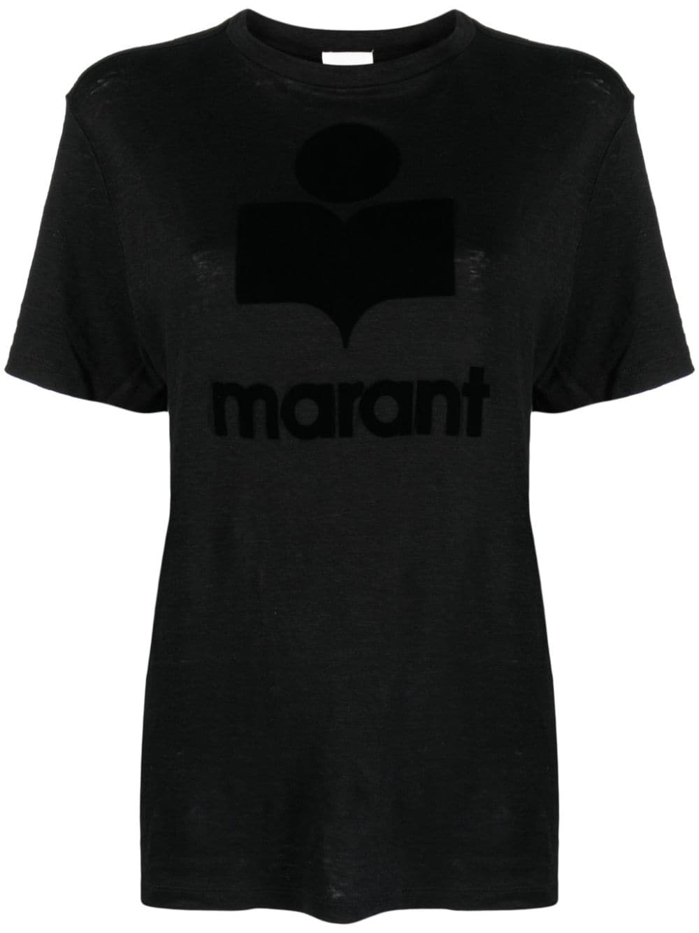 MARANT ÉTOILE Zewel T-Shirt mit geflocktem Logo - Schwarz von MARANT ÉTOILE