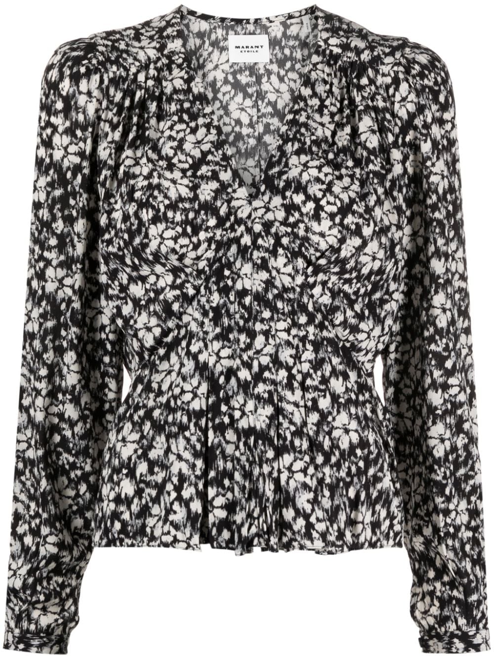 MARANT ÉTOILE Seidenbluse mit Blumen-Print - Schwarz von MARANT ÉTOILE