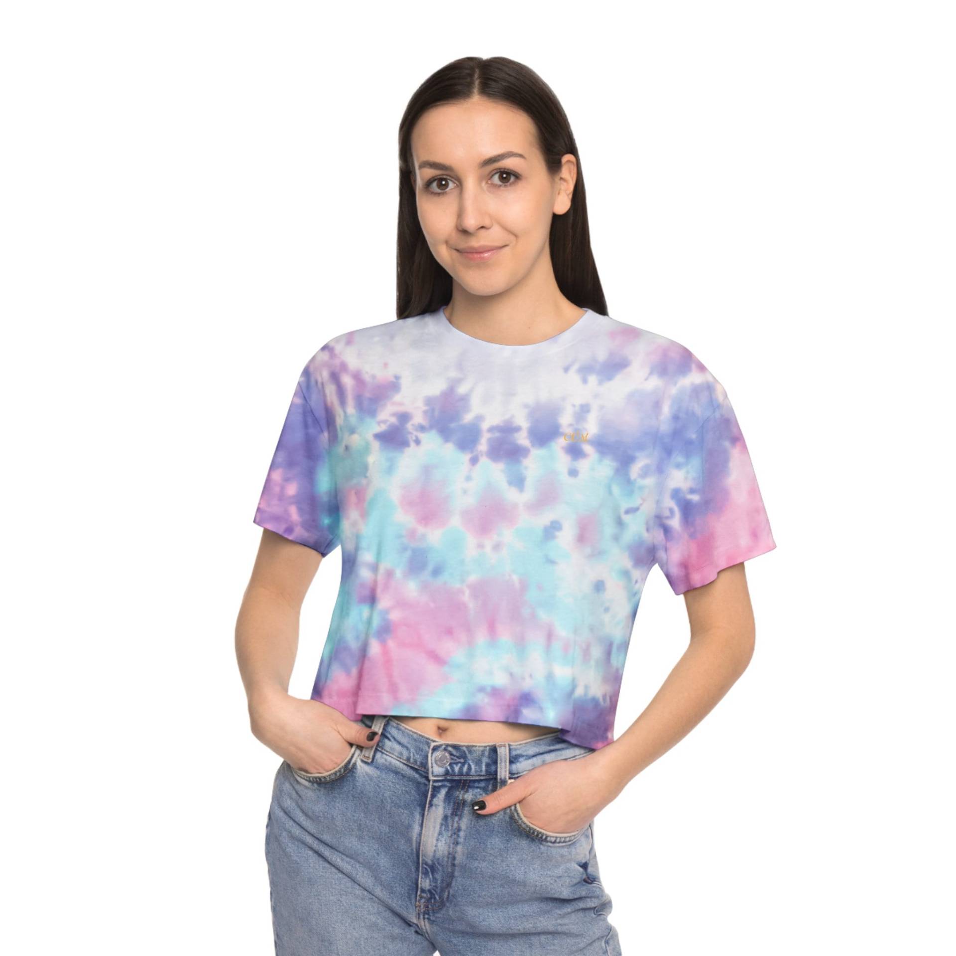Kurz Geschnittenes Batik-T-Shirt Für Damen Kurz Geschnittenes Batik-T-Shirt Für Damen von MARATONACreations
