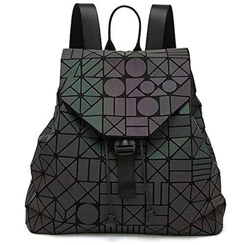 MARBER Frauen Rucksack Luminous Geometric Nightglowing Mode Bunte Rhombische Daypack Rucksack Taschen für Frauen Mädchen Campus Outdoor Reise von MARBER