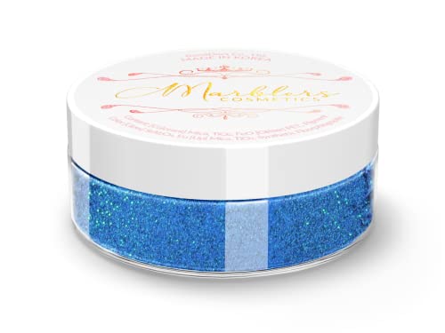 MARBLERS Glitzerndes Glimmerpulver in Kosmetikqualität [Santorini 0,14 oz (4 g) | Glica | Ungiftig | Vegan | Ohne Tierversuche | Lidschatten, Nagellack, Nagelkunst | Festival-, Rave- und Party-Make-up von MARBLERS