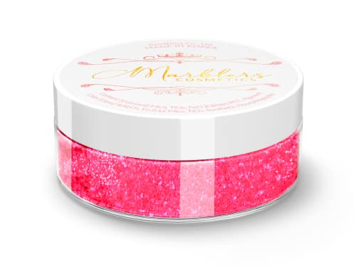 MARBLERS Glitzerndes Glimmerpulver in kosmetischer Qualität [Pink Me 0,14 oz (4 g) | Glica | Ungiftig | Vegan | Tierversuchsfrei | Lidschatten, Nagellack, Nail Art | Festival-, Rave- und Party-Make-up von MARBLERS