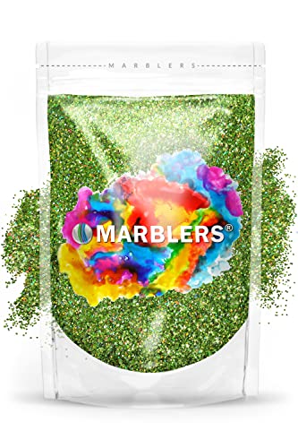MARBLERS Holografischer Glitzer [Holo Apple Green 3oz (85g) | Fein | Ungiftig, vegan, frei von Tierversuchen | Gesicht, Körper, Lidschatten, Haare, Festival, Party-Make-up | Nagelkunst, Politur, Harz, von MARBLERS