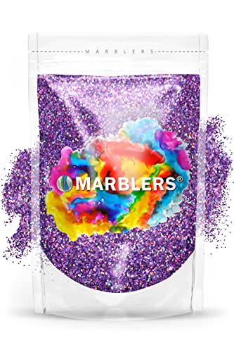 MARBLERS Holografischer Glitzer [Holo Purple 3oz (85g) | Fein | Ungiftig, vegan, frei von Tierversuchen | Gesicht, Körper, Lidschatten, Haare, Festival, Party-Make-up | Nagelkunst, Politur | Harz, Bec von MARBLERS