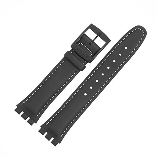 MARBURGER Uhrenarmband 18mm Leder Schwarz Spezialanstoss - 6281810150520 von MARBURGER