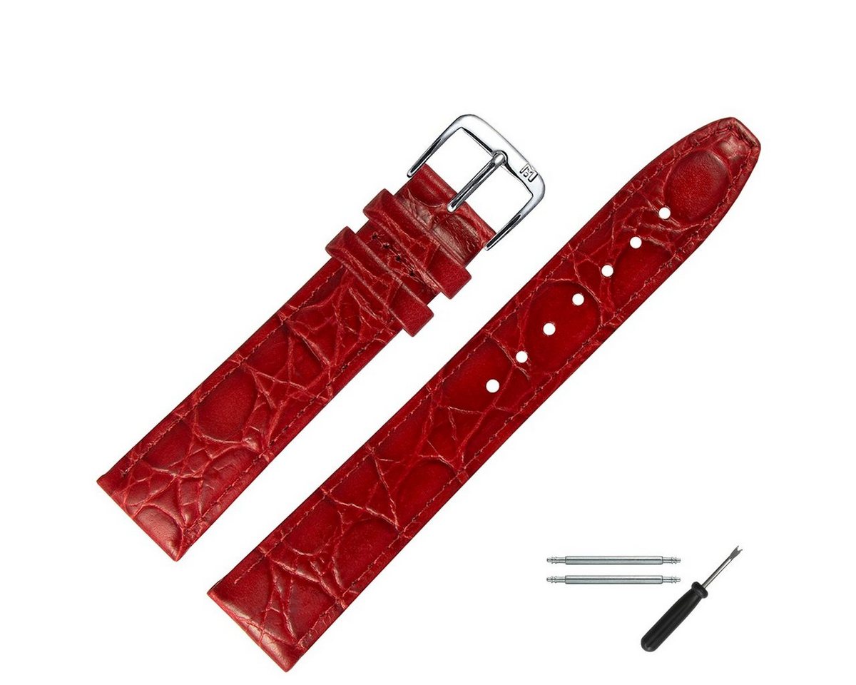 MARBURGER Uhrenarmband 10mm Leder Kroko (Caiman) Prägung von MARBURGER