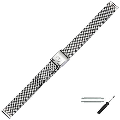 MARBURGER Uhrenarmband 12mm Edelstahl Silber - Werkzeug Montage Set 80701120020 von MARBURGER