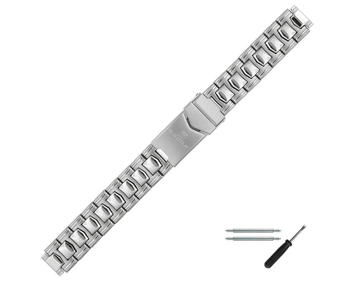 MARBURGER Uhrenarmband 12mm Edelstahl Silber von MARBURGER