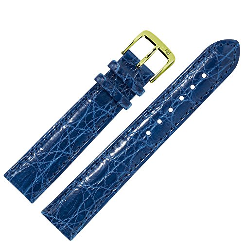 MARBURGER Uhrenarmband 12mm Leder Blau Kroko - Werkzeug Montage Set 8131250000220 von MARBURGER