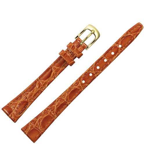 MARBURGER Uhrenarmband 12mm Leder Orange Kroko - Werkzeug Montage Set 3701246000220 von MARBURGER